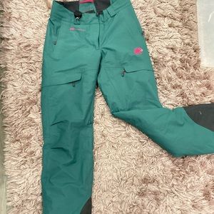Mammut Dry Tech Teal Black Women's Ski/Snow Pants Size 6